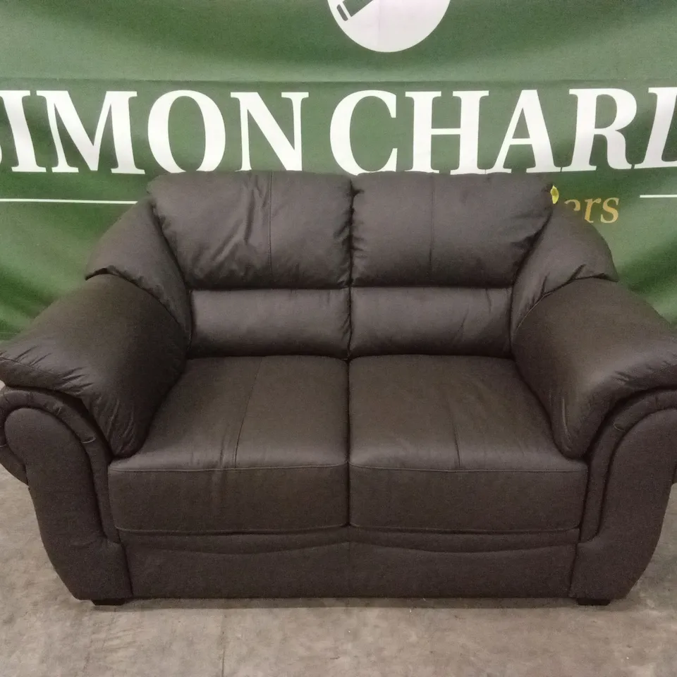 NAPLES ITALIAN LEATHER 2 SEATER SOFA - CHOCOLATE RRP £1099