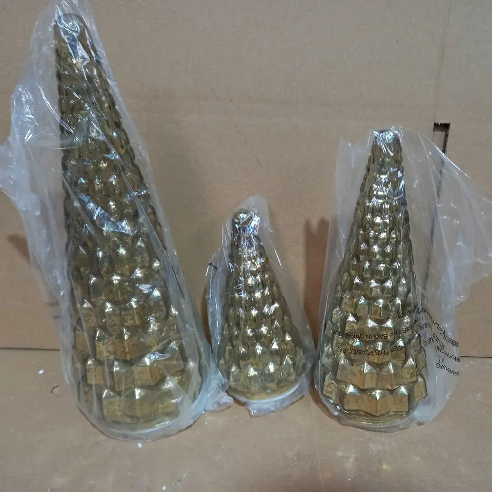 ALISON CORK SET OF MERCURY GLASS TREES 