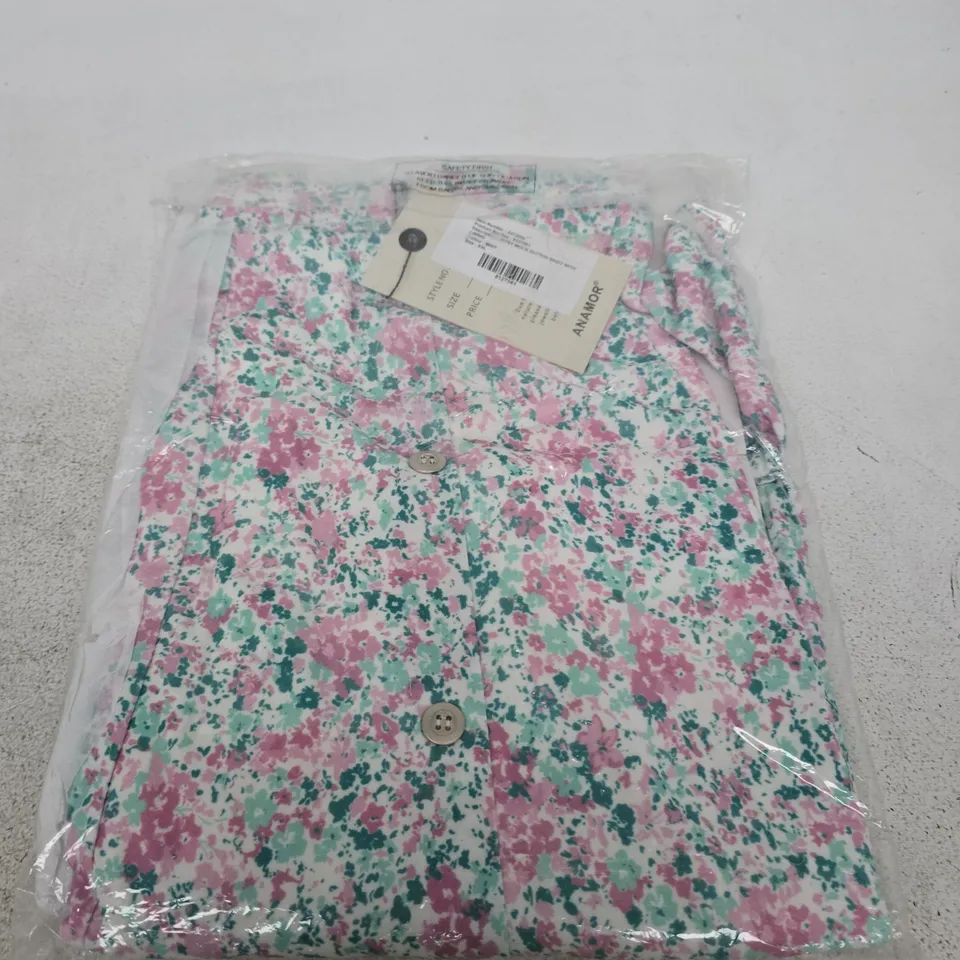 ANAMOR FLORAL PRINT MOCK BUTTON SKIRT - XXL