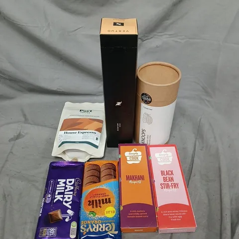APPROXIMATELY 10 ASSORTED FOOD ITEMS TO INCLUDE CHOCOLATE, PACT COFFEE AND SIMPLY COOK