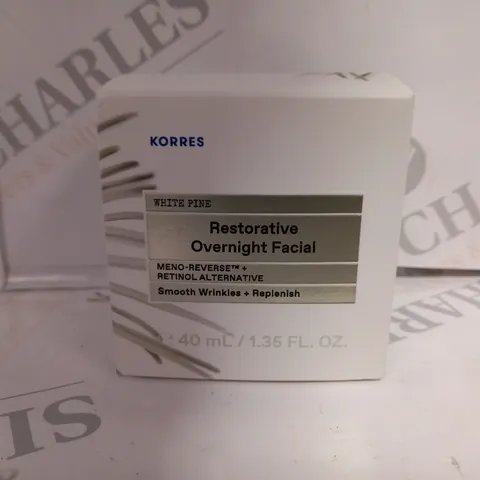 BOXED KORRES RESTORATIVE OVERNIGHT FACIAL 40ML