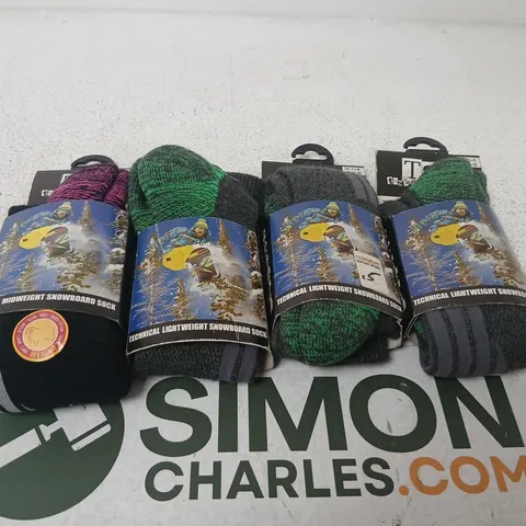 APPROXIMATELY 37 PAIRS OF BRAND NEW THE SNOWBOARD ASYLUM SOCKS