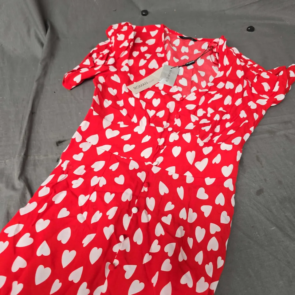 ROMAN HEART PRINT MIDI DRESS - 10