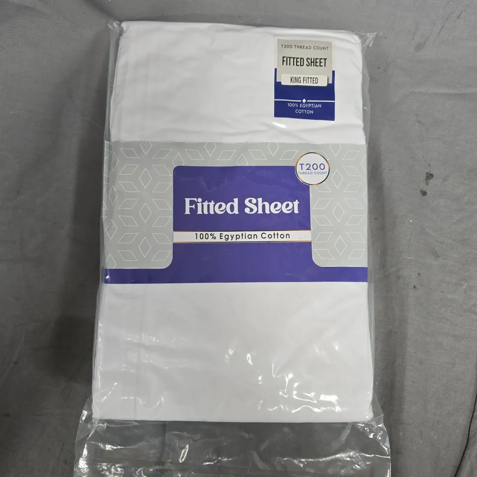 KING SIZE FITTED SHEET – 100% EGYPTIAN COTTON, WHITE