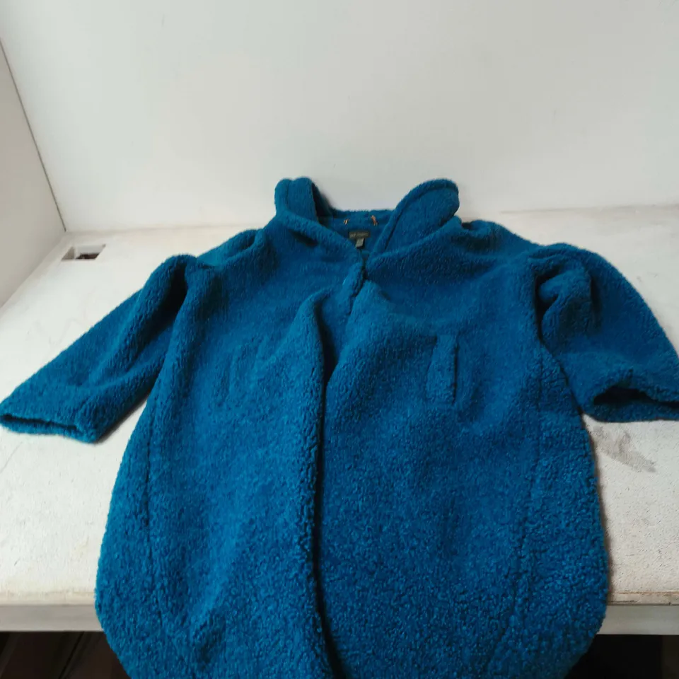 RUTH LANGFORD BLUE FLEECE COAT, UK 20 (US 18)