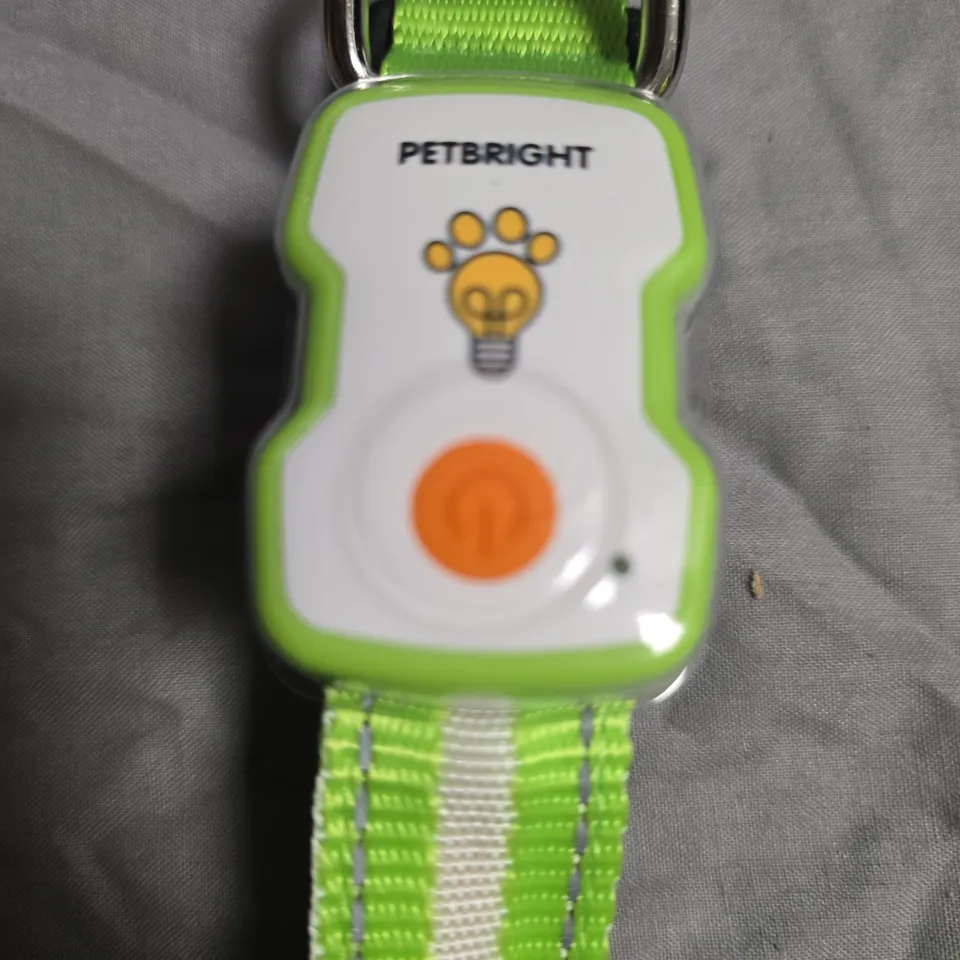 APPROXIMATELY 20 PETBRIGHT RECHARGEABLE LED DOG COLLAR – NEON GREEN REFLECTIVE STRAP