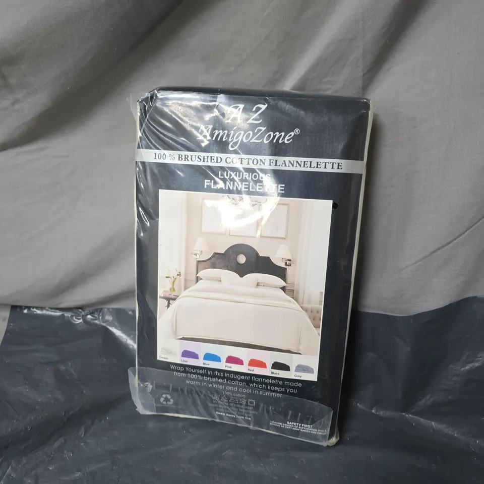 AMIGOZONE 100% BRUSHED COTTON FLANNELETTE DUVET COVER SET – LUXURIOUS FLANNELETTE