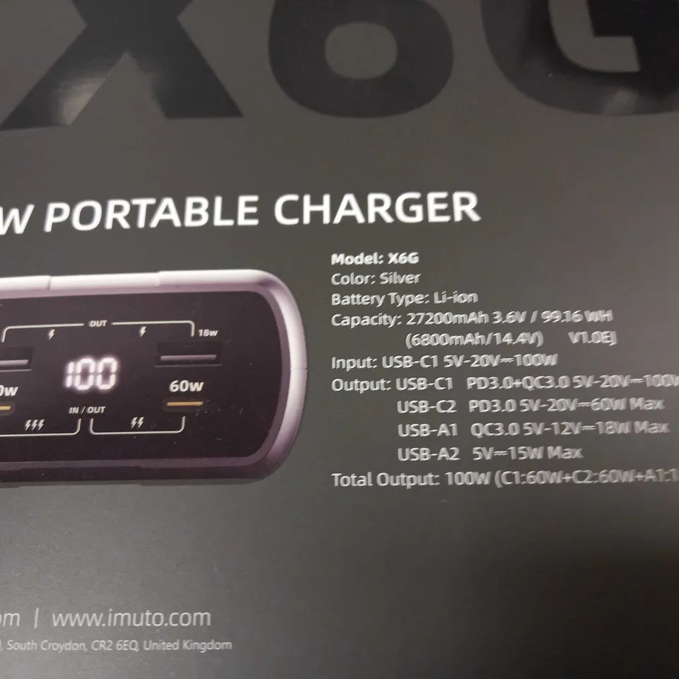 BOXED IMUTO PORTABL ECHARGER PD 100W 4-PORTS