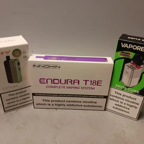 APPROXIMATELY 20 VAPES & E-CIGARETTES TO INCLUDE VAPORESSO XROS CUBE, ENDURA T18E, ASPIRE FLEXUS BLOK, ETC