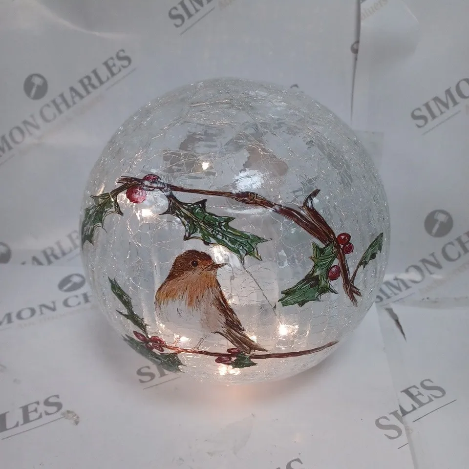 SEASONAL GLASS GLOBE DECORATION WITH LED LIGHTS