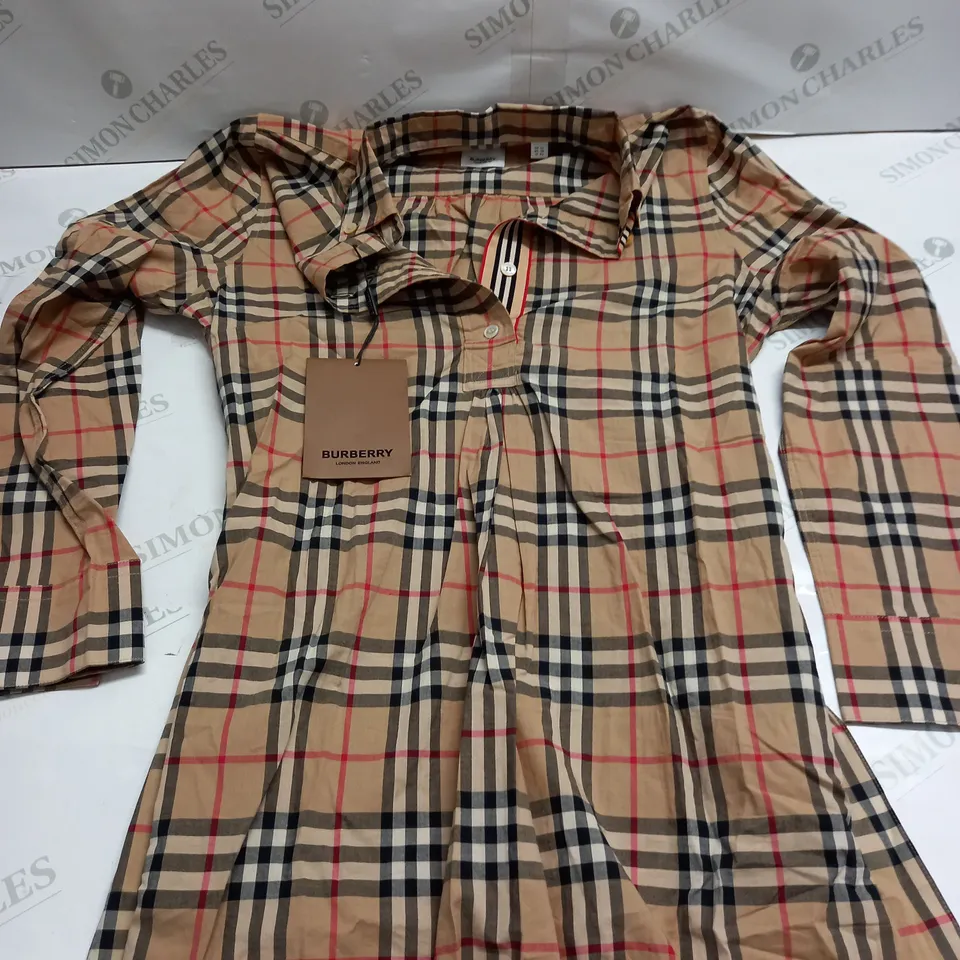 BURBERRY LONDON ENGLAND LONG SHIRT DRESS - UK 12 