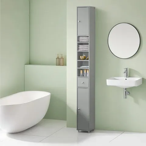 BOXED MUNFORD FREESTANDING 20cm W x 180cm H x 20cm D LINEN CABINET (1 BOX)