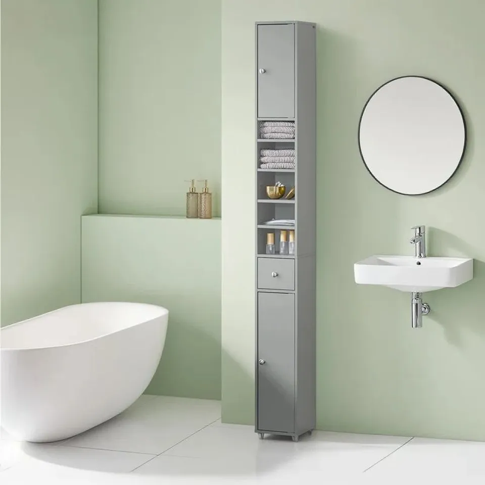 BOXED MUNFORD FREESTANDING 20cm W x 180cm H x 20cm D LINEN CABINET (1 BOX)