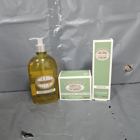 L'OCCITANE TRIO TO INCLUDE SHOWER OIL, HAND NAIL CARE & MILK CONCENTRATE 