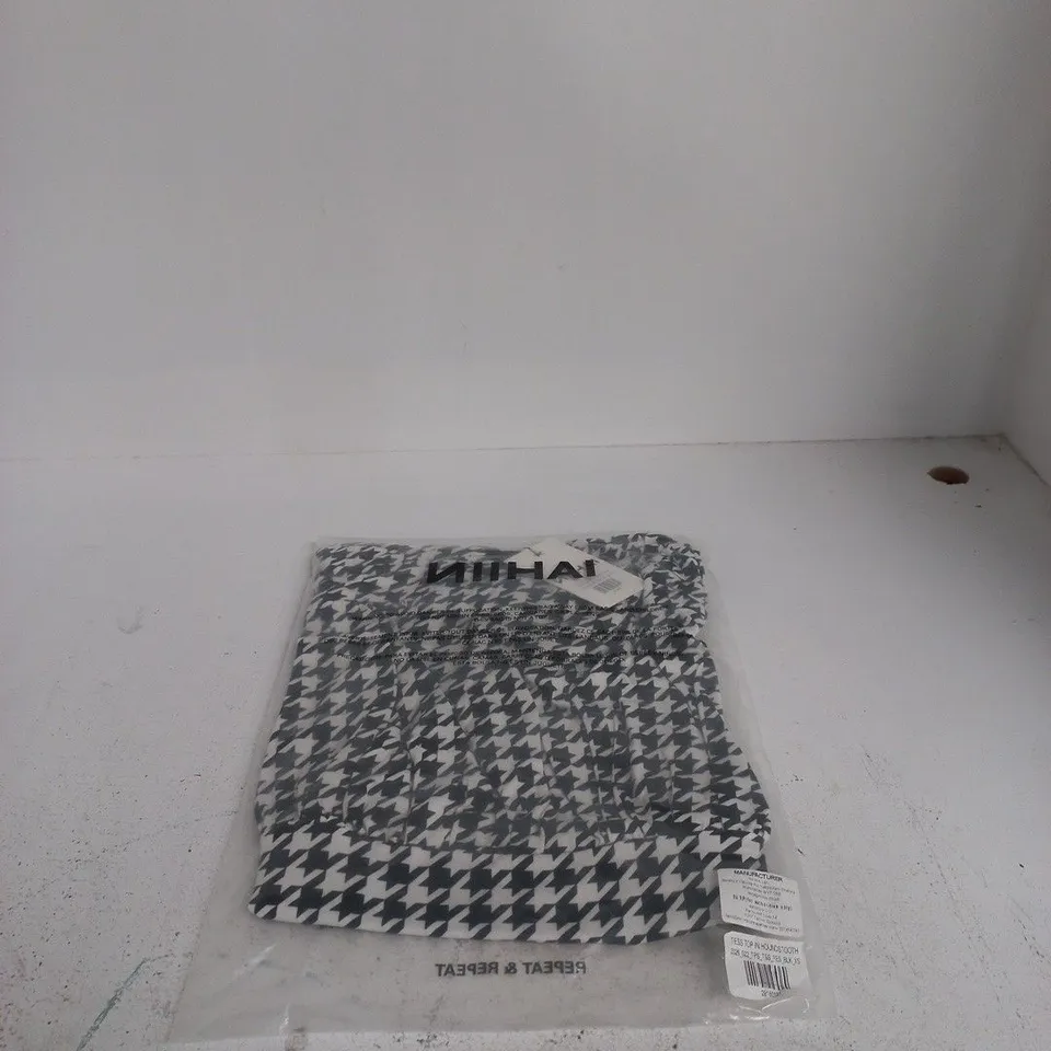 NII HAI TESS TOP HOUNDSTOOTH XS