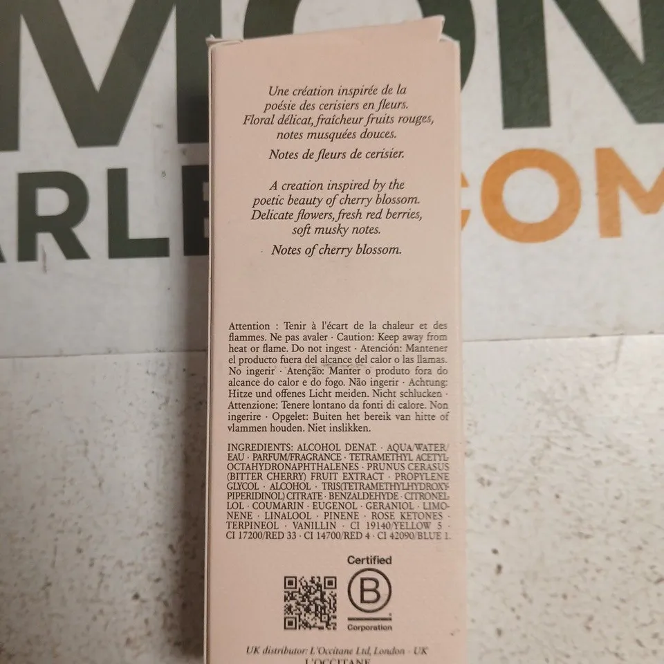 L'OCCITANE FLEURS DE CERISIER EAU DE TOILETTE 50 ML