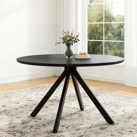 BOXED WHOLE BOARD ROUND DINING TABLE - BLACK (1 BOX)