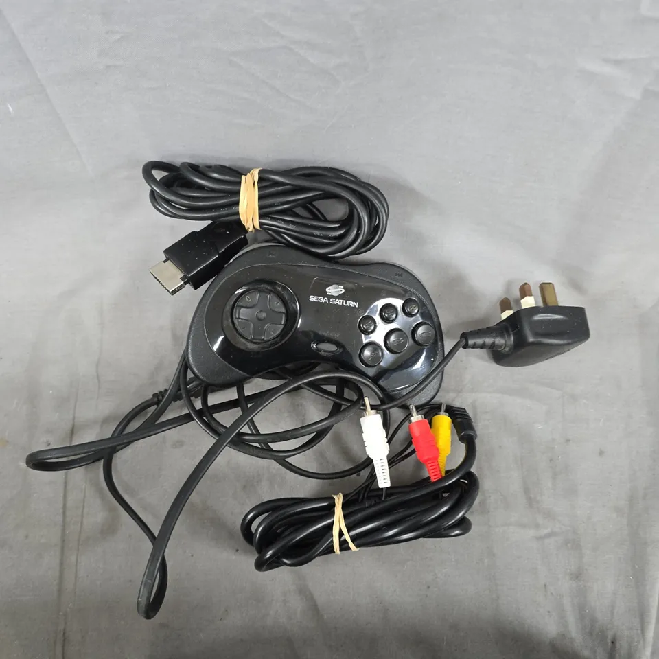 SEGA SATURN CONSOLE WITH CONTROLLER & AV CABLES