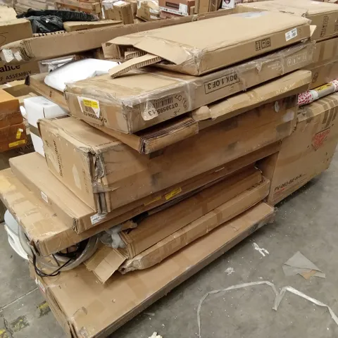 PALLET OF ASSORTED INCOMPLETE FURNITURE PARTS AND PIECES