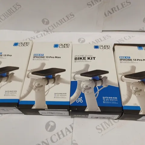 LOT OF 4 QUAD LOCK IPHONE BIKE KITS FOR IPHONE 12 MINI AND 13 PRO MAX