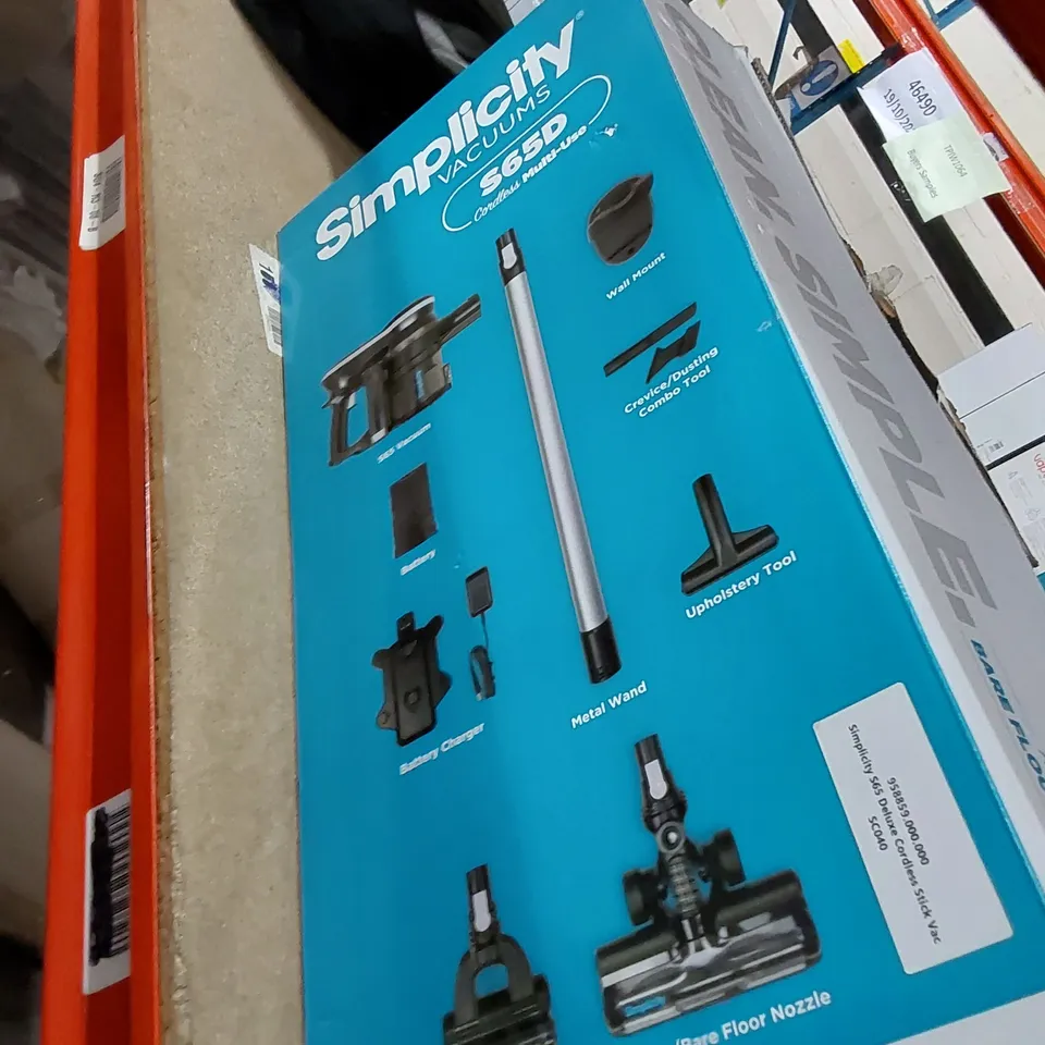 BOXED SIMPLICITY S65 DELUXE CORDLESS STICK VACUUM