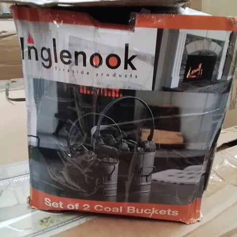 BOXED INGLENOOK  SET OF 2 COAL BUCKETS