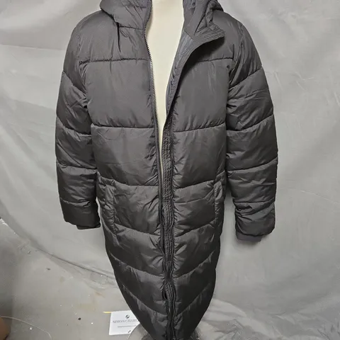 PIECES LADIES LONG PADDED COAT BLACK SIZE SMALL