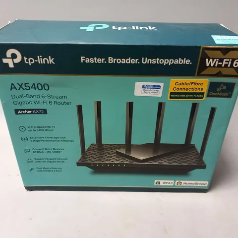 BOXED TP-LINK AX5400 DUAL BAND  STREAM GIGABIT WI-FI 6 ROUTER