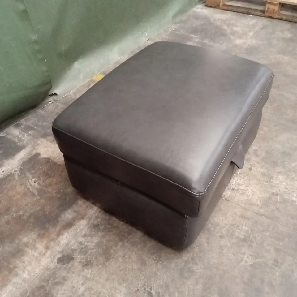 DESIGNER G-PLAN LEATHER OTTOMAN FOOTSTOOL