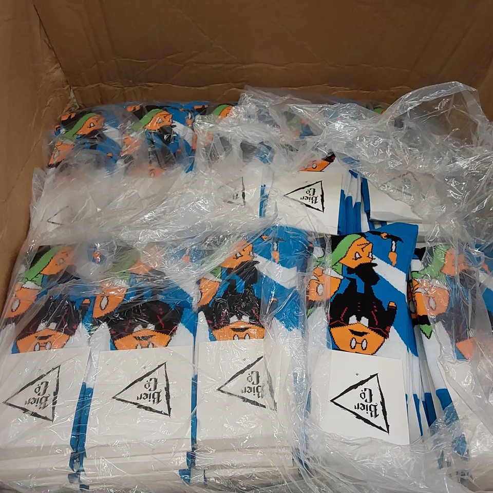 BOX OF APPROXIMATELY 360 PAIRS OF BRAND NEW BIER CO SOCKS (1 BOX)