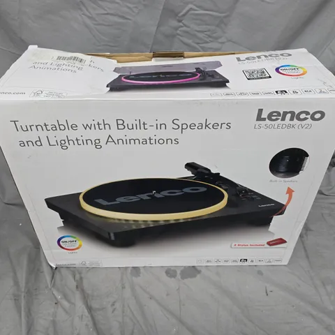 LENCO LS-50LEDKB (V2) TURNTABLE WITH BUILT-IN SPEAKERS