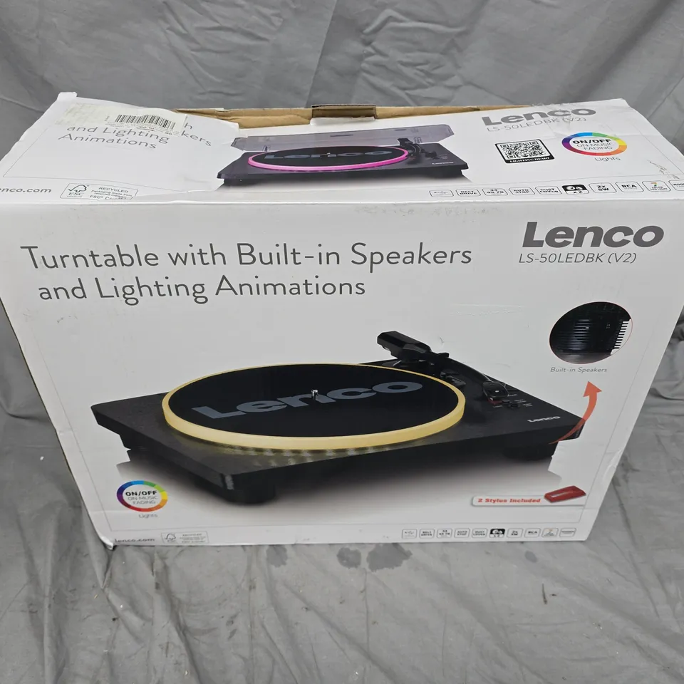 LENCO LS-50LEDKB (V2) TURNTABLE WITH BUILT-IN SPEAKERS