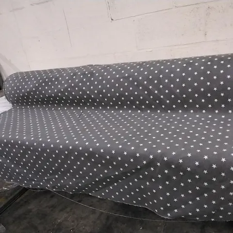 ROLL OF GREY LINEN WITH WHITE STAR PATTERN APPROXIMATELY 150MX1.5M 