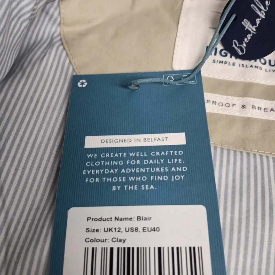 LIGHTHOUSE BLAIR WATERPROOF JACKET – CLAY, UK12 (US8, EU40)