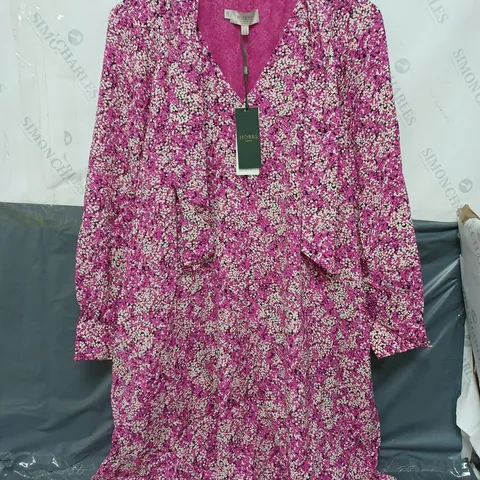HOBBS FLORAL MONROE DRESS IN PINK MULTI - UK 16