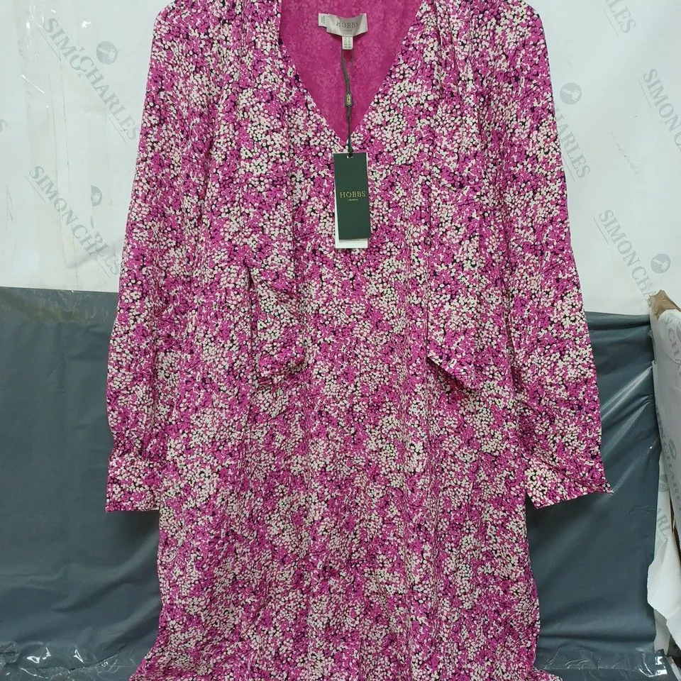 HOBBS FLORAL MONROE DRESS IN PINK MULTI - UK 16