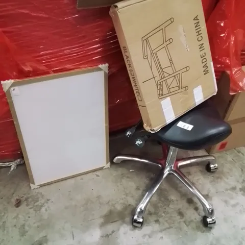 PALLET OF ASSORTED HOUSEHOLD GOODS AND PRODUCTS TO INCLUDE;PICTURE FRAME,CHAIR,ASSIST RAIL