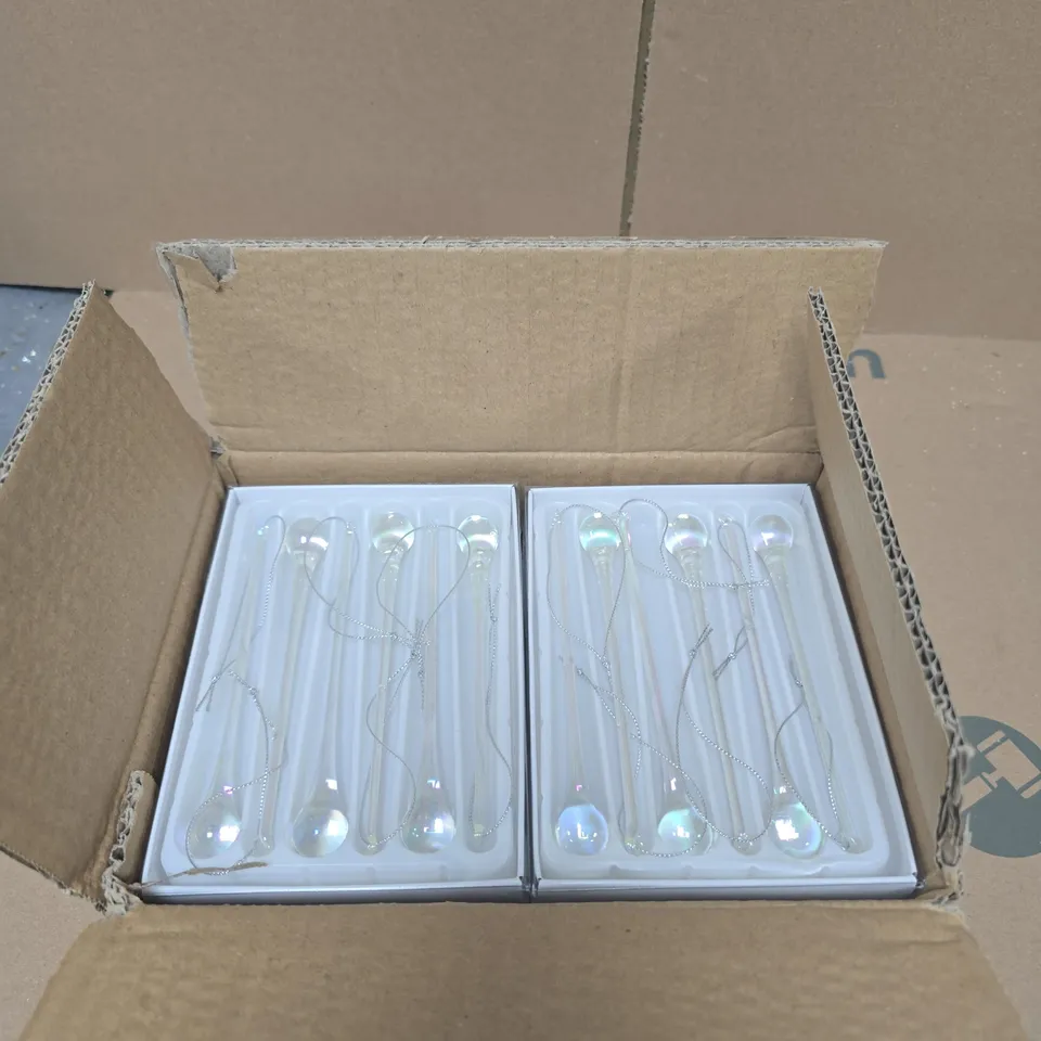 BOX OF 6 PACKS OF GISELA GRAHAM CLEAR HANGING TREE DECORATIONS 6 PER PACK