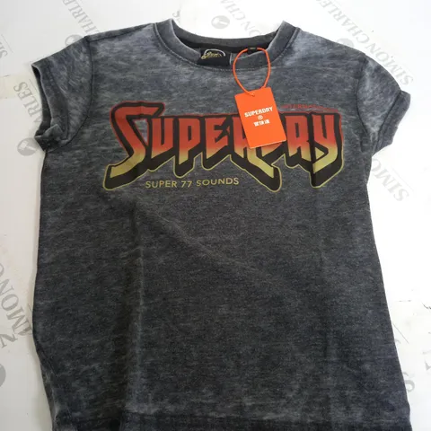 SUPERDRY GRAPHIC ROCKBAND T-SHIRT IN WASHED JET BLACK - SMALL