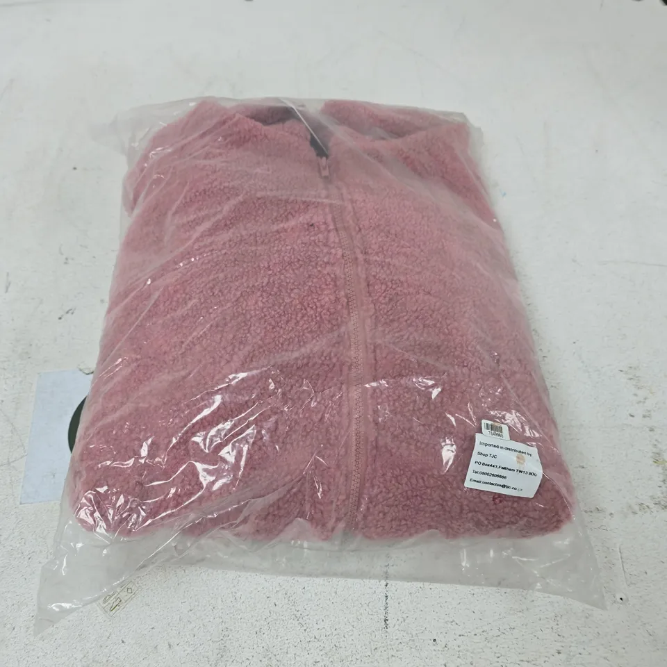BOX OF APPROXIMATELY 15 ASSORTED CLOTHING TO INCLUDE: PINK LA MAREY PLUSH JACKET