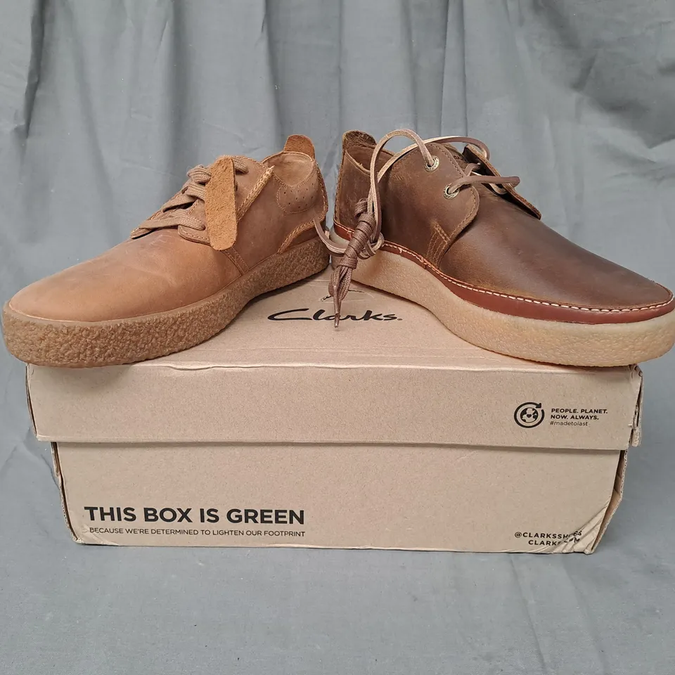 BOXED CLARKS SHOES IN BROWN UK SIZE 8.5