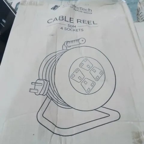 BOXED DESIRETECH 50m 4 SOCKET CABLE REEL 