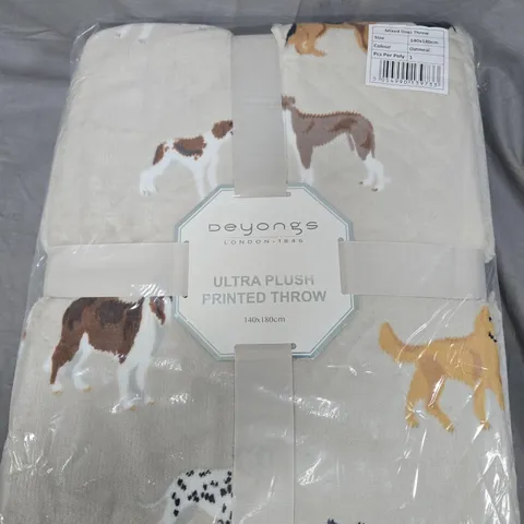 DEYONG'S ULTRA PLUSH PRINTED THROW – 140X180 CM, DOG-PRINT