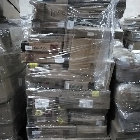 PALLET OF HOUSEHOLD ITEMS TO INCLUDE WATCH BOX,  STORAGE OTTOMAN, DUMBBELL AND OTHER ASSORTED ITEMS...