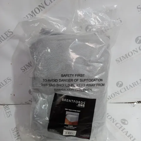 BRENTFORDS OHN GREY TEDDY FITTED SHEET 