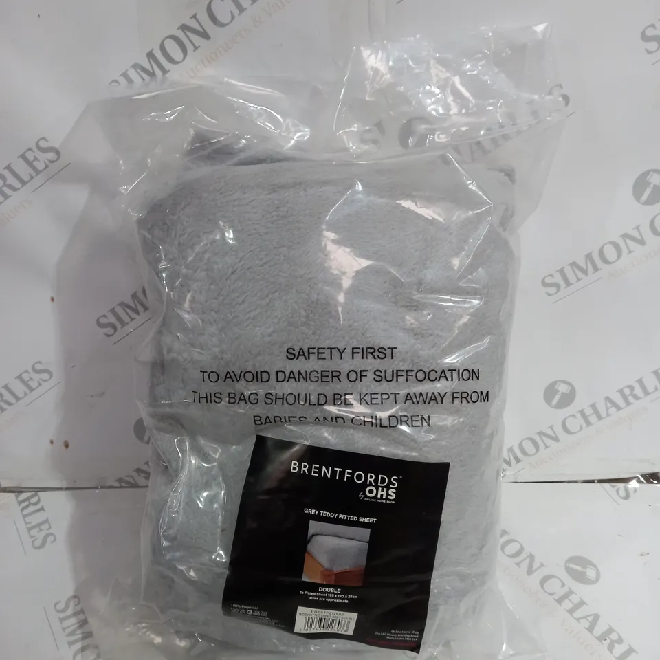 BRENTFORDS OHN GREY TEDDY FITTED SHEET 