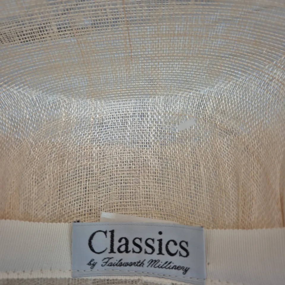 STRAW HAT WITH FEATHER TRIM – FAILSWORTH  MILLINERY 