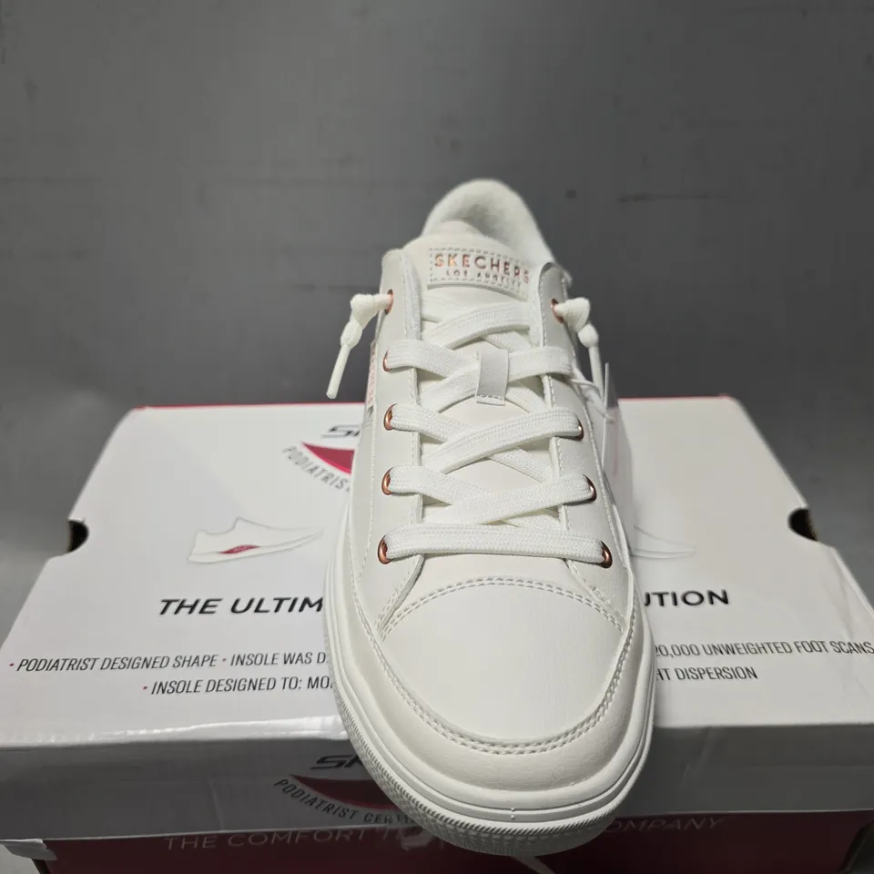 BOXED SKECHERS ON MY WAY WHITE TRAINERS - UK 5 