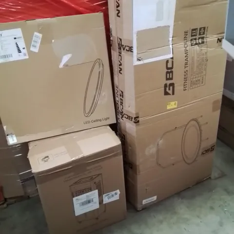 PALLET OF ASSORTED HOUSEHOLD GOODS AND PRODUCTS TO INCLUDE;AIR COOLER,TRAMPOLINE,LED CEILING LIGHT