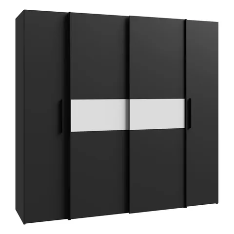 BOXED KORAN 8No 4No WARDROBE, 190.5cm H x 200.1cm W x 61.6cm D - BLACK/WHITE (4 BOXES)